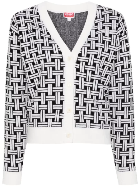 Cardigan Kenzo din jacard alb