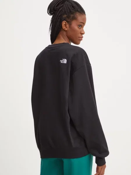 The North Face bluza Essential Crew z aplikacją czarny
