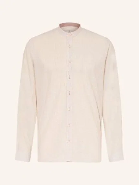 Johann & Johanna Krojová Košile Tailored Fit Se Stojáčkem béžová/ krémová béžová