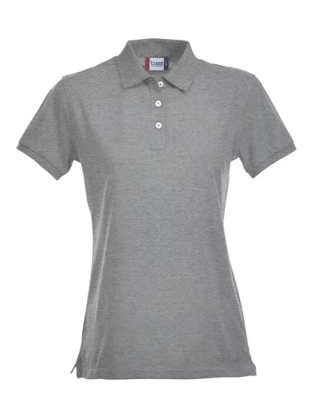 Clique Stretch Premium Polo z rozciągliwej bawełny – grey melange szara