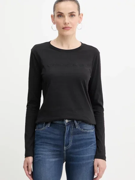 Longsleeve Armani Exchange z długim rękawem czarny