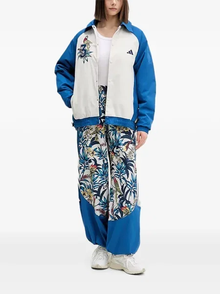 Pantaloni Adidas tricotate cu autograf alergare albastru
