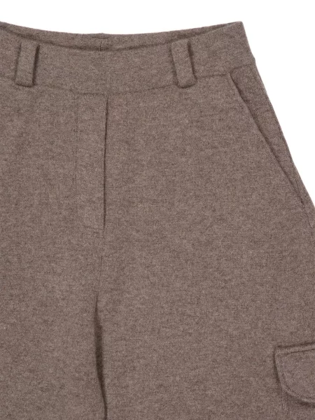 Pantaloni cargo Lisa Yang tricotate maro