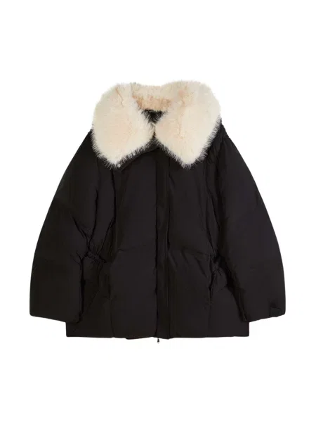 Sztuczne futro kurtka bomber Patrizia Pepe czarny