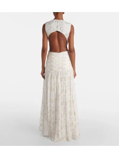 Rochie Costarellos de mătase alb