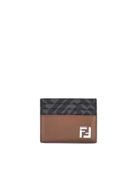 Portfel Fendi skórzany brązowy
