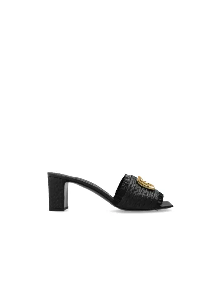 Klapki mules Dolce And Gabbana skórzane czarne