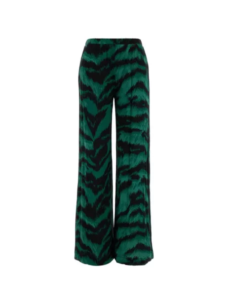 Pantaloni Dvf Diane Von Furstenberg cu imagine cu dungi de tigru verde
