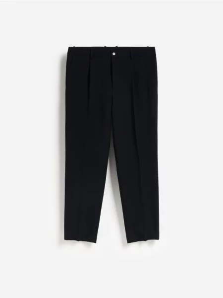 Reserved Pantaloni straight la dungă negru