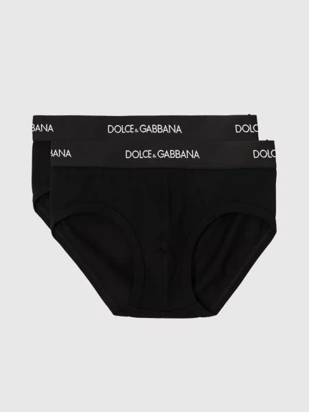 Дитячий набір чорних трусиків-сліпів з логотипом Dolce&gabbana чорний