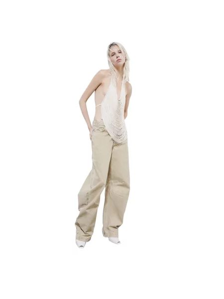 Patrizia Pepe jeansy relaxed fit beżowe