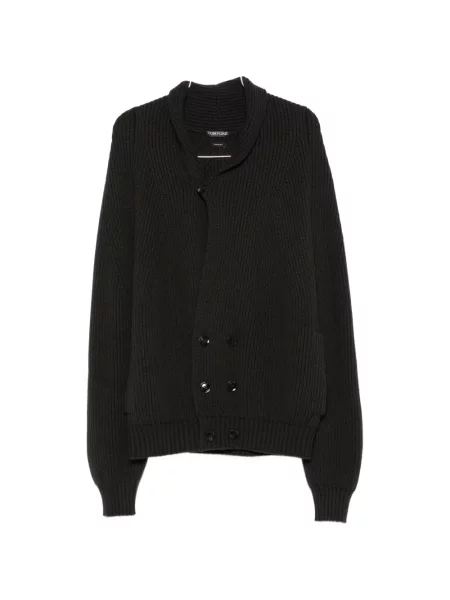Gulerat cardigan Tom Ford tricotate gri