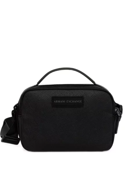 Geantă Armani Exchange cu autograf negru