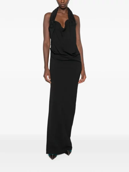 Rochie maxi Magda Butrym drapată negru