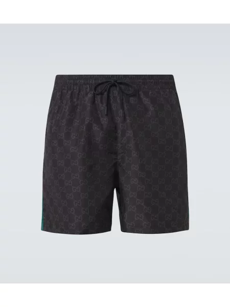 Plavalne hlačke Gucci s črtami črna