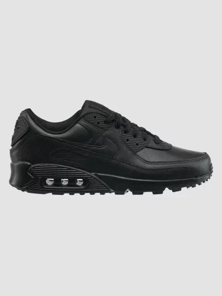 Кожаные кроссовки Nike Air Max 90 черные