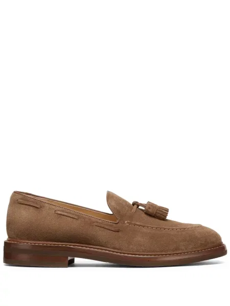 Pantofi loafer Brunello Cucinelli din piele de căprioară maro