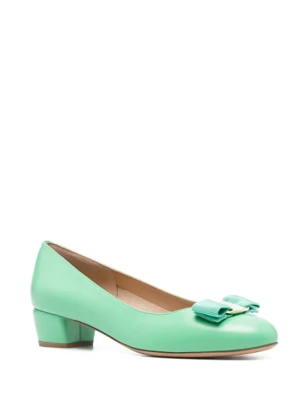Pantofi cu toc Ferragamo din piele verde