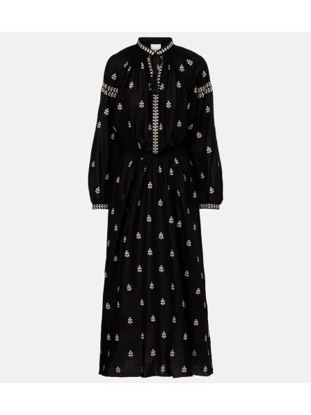 Rochie maxi Isabel Marant de mătase de costum negru