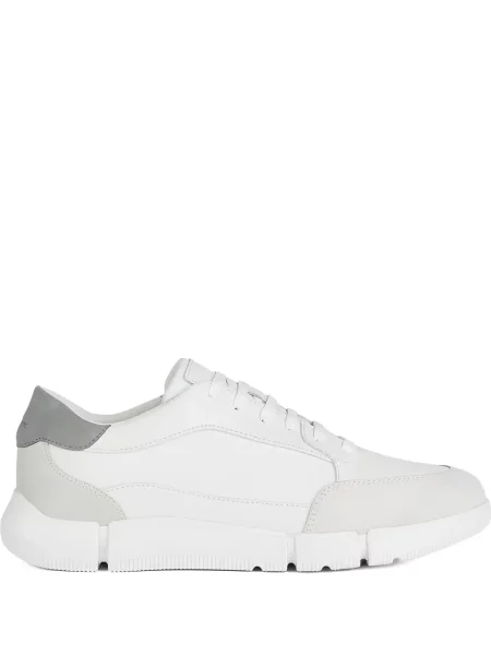 Sneakerși Geox din piele de căprioară alb