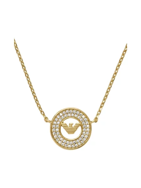 Emporio Armani naszyjnik srebrny EAGLE LOGO żółty