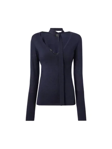 Dzianinowy sweter Pinko niebieski