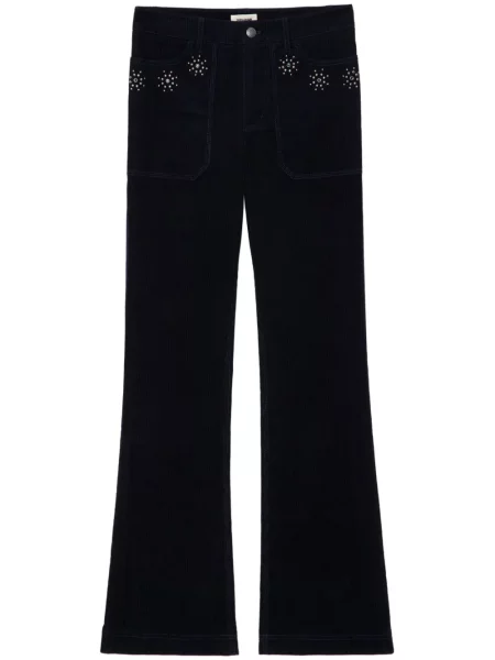 Pantaloni Zadig&voltaire de catifea cord albastru