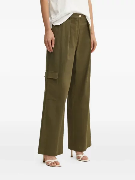 Pantaloni cargo Liu Jo plisate verde
