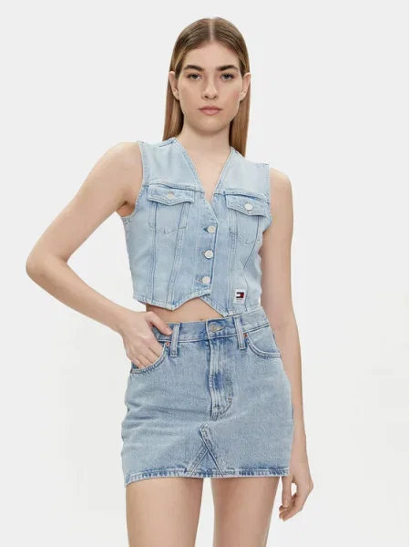 Tommy Jeans Vestă elegantă albastru