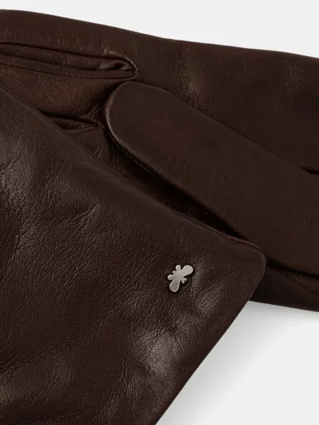 Шкіряні рукавички Weekend Max Mara SENAPESHORT коричневий