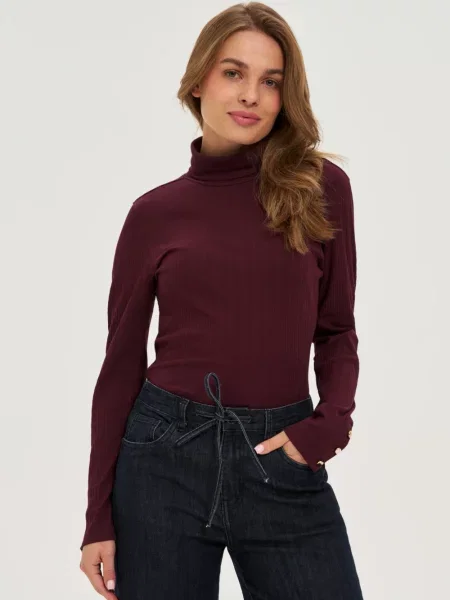 Tricou cu mânecă lungă Marisse cu mâneci lungi negru