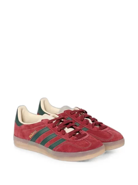 Δερμάτινα sneakers Adidas Gazelle με κορδόνια κόκκινο