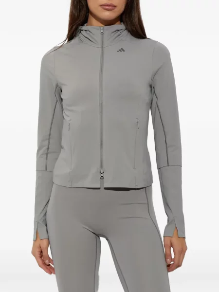 Sală de gimnastică lung sutien Adidas din piele negru