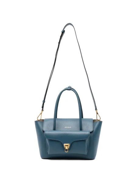 Torebka Coccinelle skórzana niebieska