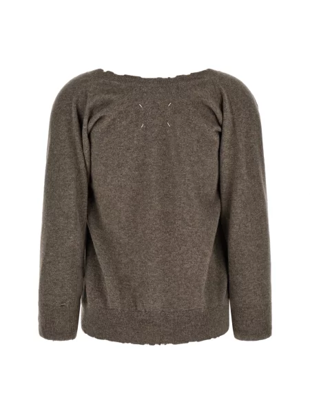 Sweter Maison Margiela wełniany brązowy