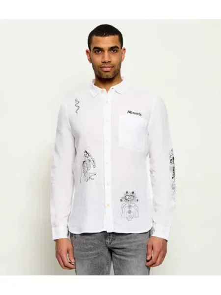 AllSaints De in cămașă TERROR | Relaxed fit alb