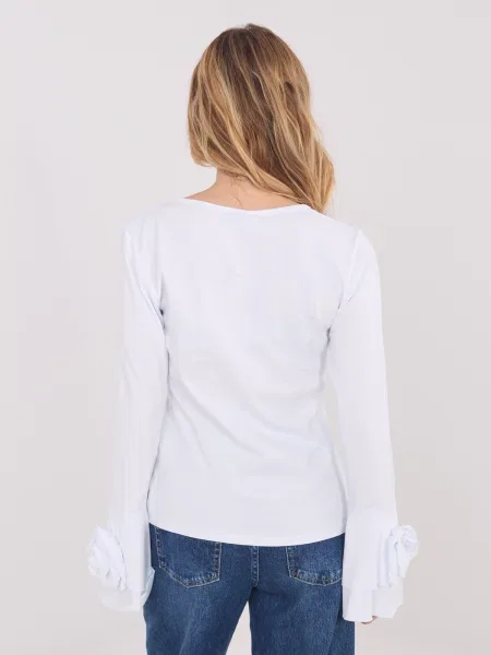 Bluză Italy Moda cu mâneci lungi lungă alb