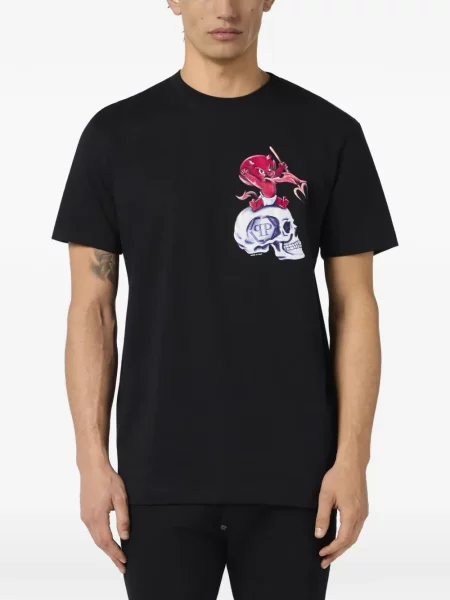 Tricou Philipp Plein cu imagine negru