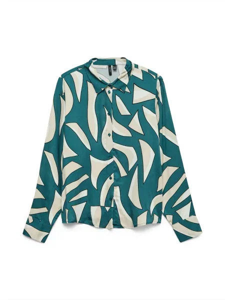 VERO MODA Bluză VMCINDY REGINA kitt / verde jad / negru alb