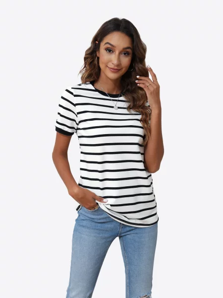 Imily Bela Tricou negru alb