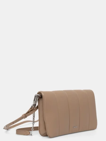 Calvin Klein Torbica Line Quilt Shoulder Bag Bež smeđa