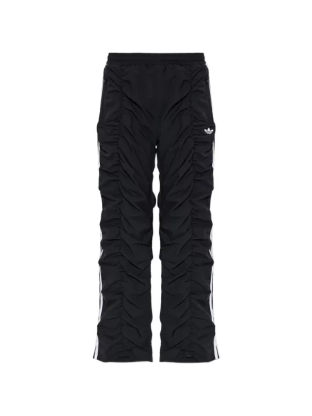 Pantaloni Adidas tricotate alergare cu dungi roșu