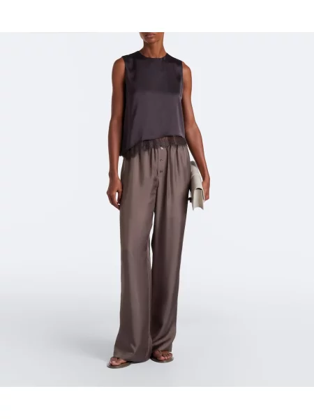 Top Vince din satin gri
