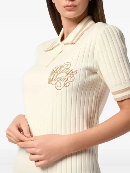 Rochie Philipp Plein tricotate de costum alb