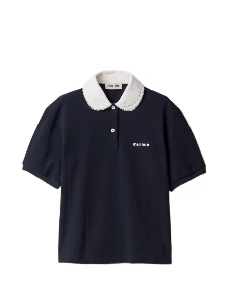 Tricou polo Miu Miu albastru