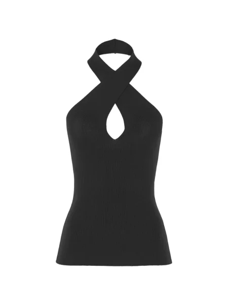 Top Federica Tosi z dekoltem halter czarny