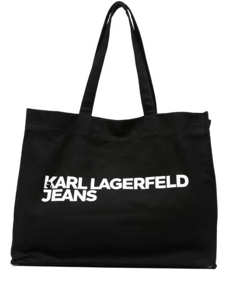 Geantă shopper Karl Lagerfeld Jeans cu imagine negru
