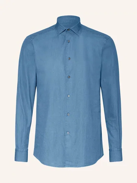 Zegna Džínová Košile Regular Fit modrá