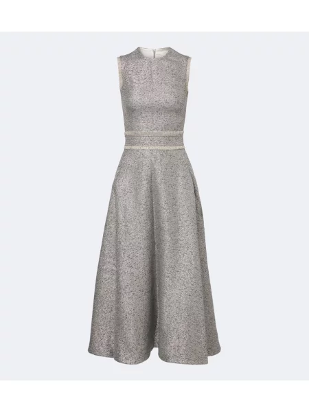 Rochie midi Safiyaa din tweed gri