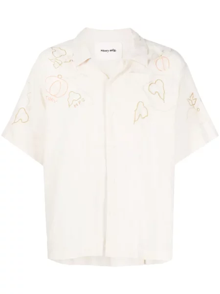 Krátká košile Story Mfg. s potiskem žlutá